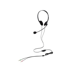 両耳小型3極有線ヘッドセット HS-HP01SBK 送料無料