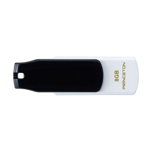 (まとめ）プリンストン USBフラッシュメモリーストラップ付き 8GB ブラック/ホワイト PFU-T3KT/8GBKA 1個【×10セット】 白 黒 送料無料