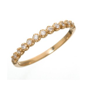K18 ダイヤハーフエタニティリング ピンクゴールド 13号 指輪 輝き溢れる永遠の愛を象徴する、18金ピンクゴールドのダイヤモンドエタニテ