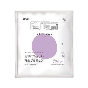 （まとめ） オルディ asunowa 再生ごみ袋LD乳白半透明 70L （10枚入） 【×5セット】 （まとめ） オルディ asunowa 再生ごみ袋LD乳白半透