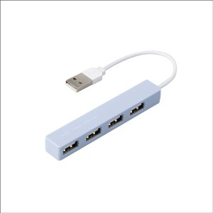 w/U USB 4ポート変換ハブ パウダーブルー WU-UH2594B 青