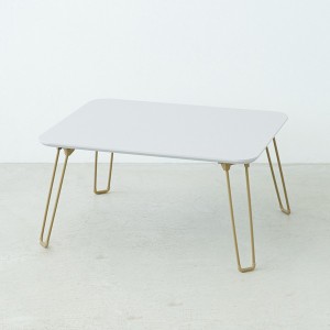 ニーナ 幅60折りたたみテーブル (グレー) 幅60cm 脚カラー：ゴールド 机 折り畳み ローテーブル 低い ロータイプ センターテーブル 折れ