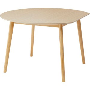 変形 ラウンドテーブル 机 ナチュラル 組立品 【チェア (イス 椅子) 別売 単品 り】 自然の美しさを引き立てる、変幻自在な形状のテーブ