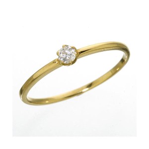 K18 ダイヤリング 指輪 シューリング イエローゴールド 17号 黄 輝き溢れる18金の輪舞曲 ダイヤモンドが奏でる幸せの調べ 華やかな指先に