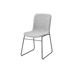 (まとめ) チェア (イス 椅子) ライトグレー 組立品 【×2セット】 快適な座り心地を提供する、グレーの組み立て式チェアが2つセットにな