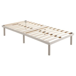 パイン材高さ2段階調整脚付きすのこベッド（シングル） ホワイトウォッシュ 組立品 白 パイン材高さ2段階調整脚付きすのこベッド（シング