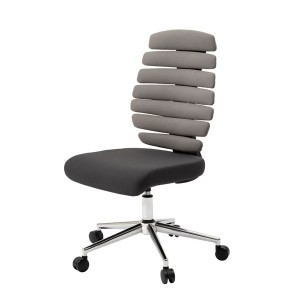 オフィス 事務用 チェア (イス 椅子) グレー 約幅50cm 肘なし 組立品 送料無料