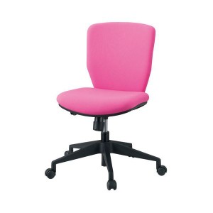 プラス 事務イス（オフィス チェア (イス 椅子) /OAチェア 事務用 椅子 ） KC-CL66SL 肘なし ピンク 送料無料