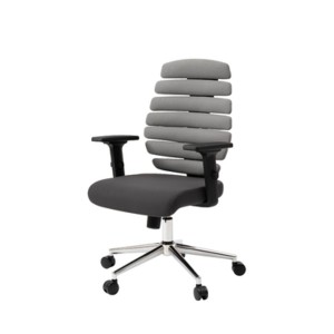 オフィス 事務用 チェア (イス 椅子) グレー 約幅63cm 肘付き 組立品 快適な座り心地を提供する、幅広いスペースで活躍するグレーのオフ