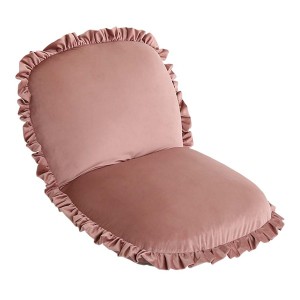 座椅子 (イス チェア) 約幅52cm ピンク 日本製 国産 金属 スチール パイプ 大人かわいい インテリア ベロア 完成品 リビング ダイニング 