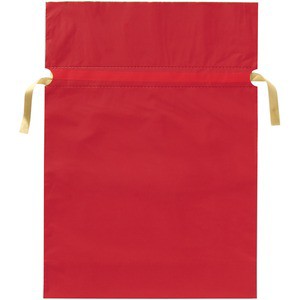 （まとめ）カクケイ 梨地リボン付き巾着袋 赤 L 20枚FK2402【×2セット】 送料無料