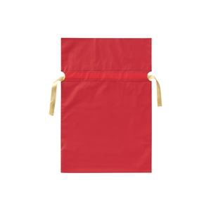 （まとめ）カクケイ 梨地リボン付き巾着袋 赤 M 20枚FK2403【×3セット】 送料無料
