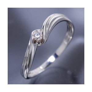 ウェービーダイヤリング 指輪 19号 ダイヤモンドの輝きが煌めく、19号の指にぴったりフィットするウェーブデザインリング 送料無料