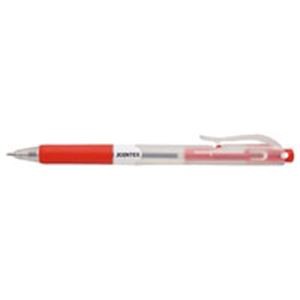 （まとめ）ジョインテックス ボールペン(ノック式) 赤10本 H012J-RD-10P【×10セット】 効率アップ ジョインテックスのボールペン10本セ