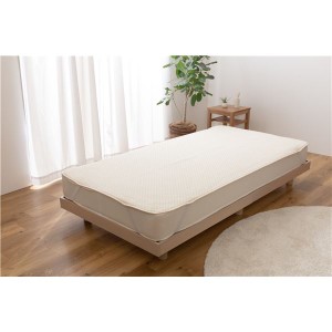 敷きパッド 寝具 セミダブル 約200×120cm アイボリー さらっと快適 天然素材 綿 タオルの敷きパッド 中綿レーヨン混 乳白色