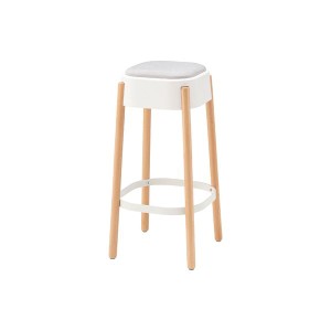 (まとめ) ハイスツール イス バーチェア 椅子 カウンターチェア ホワイト 組立品 【×2セット】 白 白いハイスツール2脚セット、組み立て