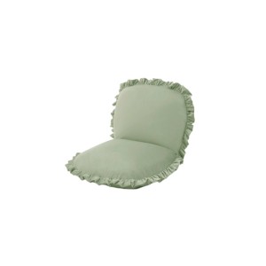 座椅子 (イス チェア) スモーキーグリーン リクライニング 日本製 国産 コンパクト フリル付き ニュアンスカラー フロアソファ 低い フロ