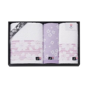 宇野千代 タオルセット ピンク 2879-083 ピンク色のデザインタオルセット 柔らかな触り心地と高い吸水性で快適なバスタイムを演出 お部屋
