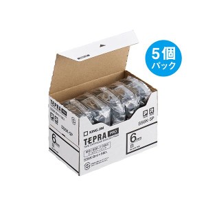 キングジム テプラ PRO テープカートリッジ 6mm 白/黒文字 SS6K-5P 1パック(5個) プロフェッショナルなラベル作成をサポートする、テプラ