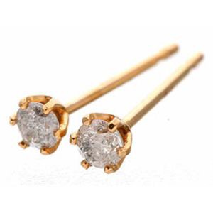 K18PG ダイヤモンドピアス 計0.1ct一粒（18金ピンクゴールド） 輝く18金ピンクゴールドに輝く0.1ctのダイヤモンドが贅沢に輝くピアス 送