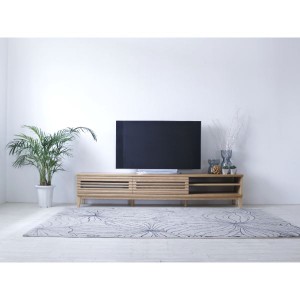 TVボード テレビ台 テレビボード （ナチュラル） 幅約200cm [完成品/脚のみ取付］ 自然の風を感じるTVボード 200cm幅で完成品、脚のみ取