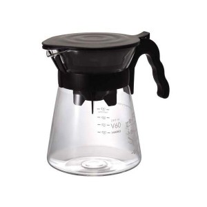 HARIO V60 ドリップイン ブラック VDIR-02-B 黒 ブラックカラーのHARIO V60ドリップインを使用した、コーヒーを淹れるためのドリッパーサ