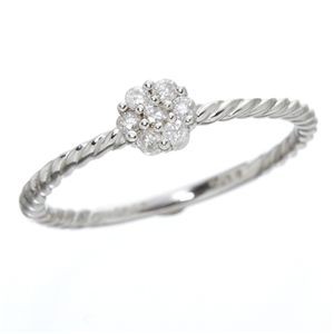 K14ホワイトゴールド ダイヤリング 指輪 7号 白 輝く輝石の輪舞曲 ダイヤモンドの輝きが煌めく、白金の指輪 7号の指にぴったり 白 送料無
