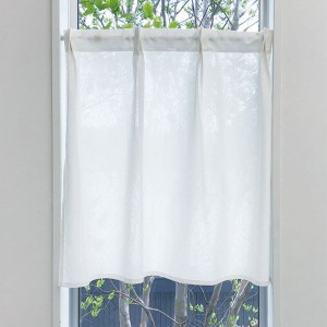 カフェカーテン 約幅60×丈110cm×1枚 ホワイト タックカーテン 小窓タックカーテン 天然素材 綿 コットン 小窓コトン 白