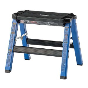 ステップ 踏み台 約幅33.5×奥行28×高さ29cm ブルー アルミ ステップスツール イス バーチェア 椅子 カウンターチェア 完成品 作業 清掃