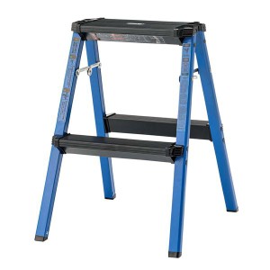 ステップ 踏み台 2段 約幅41×奥行47×高さ55cm ブルー アルミ ステップスツール イス バーチェア 椅子 カウンターチェア 完成品 作業 清