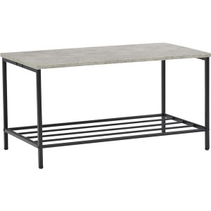 ローテーブル 机 低い ロータイプ センターテーブル センターテーブル 約幅75cm コンクリート 棚付き (置き台 置き場付き) 金属 スチール