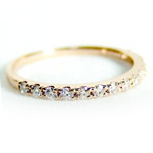 ダイヤモンド リング ハーフエタニティ 0.2ct 8.5号 K18 ピンクゴールド ハーフエタニティリング 指輪 輝く18金の愛の証、0.2ctのダイヤ