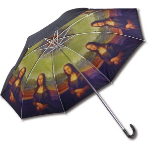 ユーパワー 名画折りたたみ傘 晴雨兼用 レオナルド・ダ・ヴィンチ「モナリザ」 天才の傑作、折りたたみ傘で持ち歩くモナリザの微笑み 雨