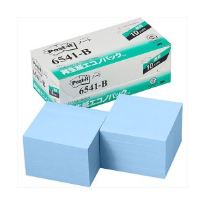 3M Post-it ポストイット 再生紙エコノパック ノート ブルー 3M-6541-B 青 エコなブルーノート 環境にやさしい再生紙で作られた、使いや