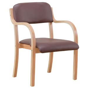 立ち座りサポートチェア (イス 椅子) 1脚 ダークブラウン【組立式】 茶 快適な座り心地をサポートする1脚のチェア、深みのあるブラウンカ