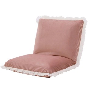 座椅子 (イス チェア) パーソナルチェア (イス 椅子) 約幅47cm ピンク レースフリル 金属 スチール パイプ ウレタンフォーム 日本製 国産