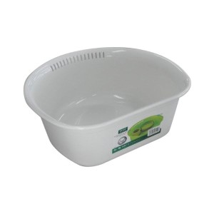 【2個セット】 洗い桶 (D型) ポゼ ホワイト 白 多用途なD型プラスチック製抗菌たらい【2個セット】が、シンクでの使い勝手を広げる 清潔