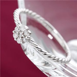 K18WGダイヤリング 指輪 15号 輝く18金の輪舞曲 ダイヤモンドが煌めく、白金の指輪 15号の幸せを彩る輝き 送料無料
