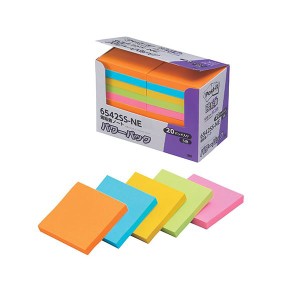 3M Post-it ポストイット 強粘着ノート パワーパック 5色込 3M-6542SS-NE 送料無料