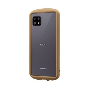 LEPLUS AQUOS sense6 SH-54B／SHG05／AQUOS sense6s SHG07 耐衝撃背面クリアケース madeu ブラウンベージュ LP-21WQ1SCPBG 茶