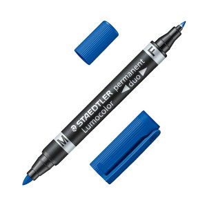 ステッドラー 油性マーカー ルモカラーデュオ M（1.5mm）/F（0.6mm） ブルー 348-3 1セット（10本） 青 送料無料
