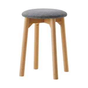 (まとめ）YAMAZEN 天然木 木製 スツール イス バーチェア 椅子 カウンターチェア グレー SWT-01（GY） 1台【×2セット】 送料無料