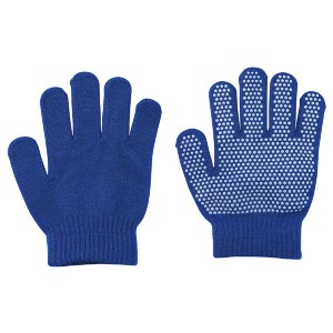 (まとめ）カラーのびのび手袋 すべり止め付 コバルトブルー 【×10セット】 青