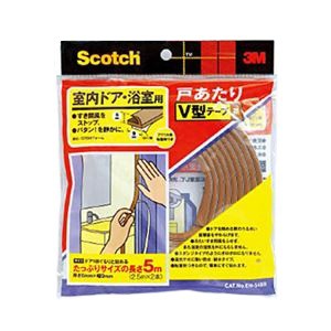 （まとめ） 3M 室内ドア・浴室用戸あたりV型テープ茶 6mm×9mm×5m EN-54BR 1巻 【×10セット】 送料無料