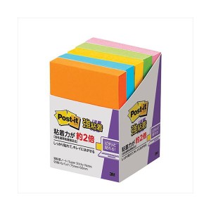 3M Post-it ポストイット 強粘着ノート ネオンカラー 混色 5個入 3M-656-5SSAN 超強力な粘着力で、目を引くネオンカラーが鮮やかな5個入