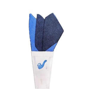 トラッド 日本製 国産 形態安定ポケットチーフ 無地織り×ピュアブルー＆ダークネイビー 2 青 素材の魅力を極める 日本の伝統を纏う、進