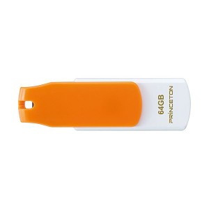 プリンストン USBフラッシュメモリーストラップ付き 64GB オレンジ/ホワイト PFU-T3KT/64GRTA 1個 白 送料無料