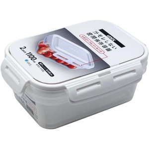 【5個セット】 アスベル タイトロック 長角LL 1100ml ホワイト 2個入 3710 白 食材をしっかりロック マルチな使い方で便利さ倍増 日本製