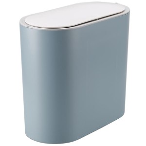 OHD-2013 小さくてスリムなふた付きゴミ箱 容量8L ブルー BL 青 スリムでシンプルな8Lのふた付きコンパクトゴミ箱、あなたのお部屋をスッ