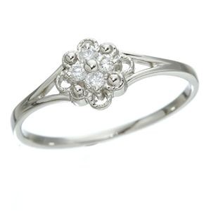 プラチナダイヤリング 指輪 デザインリング3型 フローラ 17号 輝くプラチナの指輪、美しいデザインが魅力のフローラリング17号 送料無料